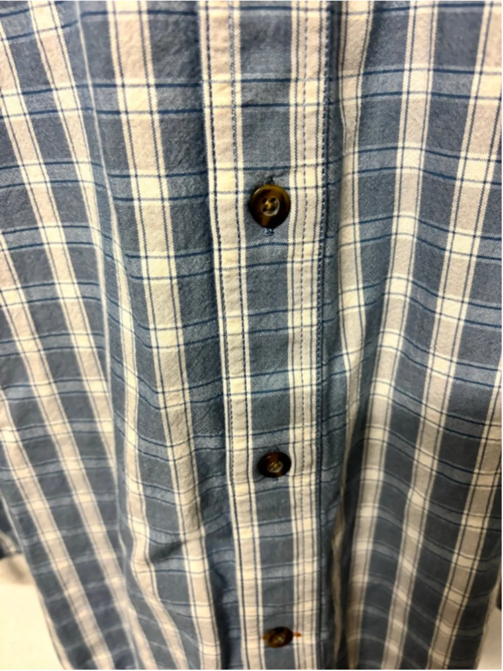 Carhartt Casual Button Down Shirt XXL Blue White Plaid 100% cotton loose fit